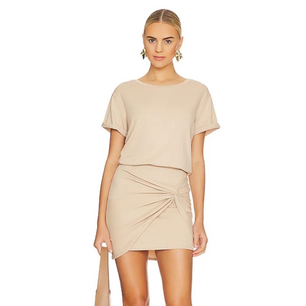 LBLC The Label Taylor Mini Shirt‎ Dress Sz XS Clay Beige
